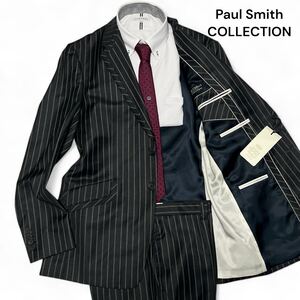 未使用 タグ付き◎XLサイズ!!ポールスミス【最高のデザイン】Paul Smith COLLECTION ストライプ セットアップ スーツ ブラック◎メンズ