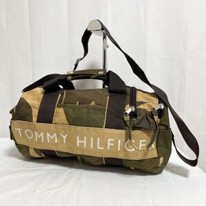 和573★ TOMMY HILFIGER トミーヒルフィガー ハンドバッグ ショルダーバッグ 迷彩柄 カモフラ カーキ ベージュ レディース