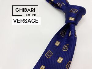 VERSACE　ヴェルサーチ　ロゴ＆ドット柄 ネクタイ 3本以上 送料無料 メンズ ネイビー　1205163