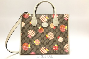 経堂) GUCCI グッチ GGスプリーム レ ポム アップル スモール 2WAY トートバッグ ショルダーバッグ 659983 極美品