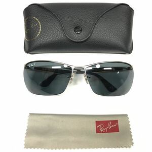 【レイバン】基準内 Ray-Ban サングラス ロゴテンプル RB 3550 グレー色系×シルバー色系 メンズ レディース クロス ケース付き 送料520円