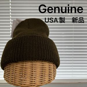 USA製 Genuine G.I WOOL watch cap 米軍 海軍 ミリタリー ウール アメリカ製 ニット帽 帽子 キャップ カーキ 玉mc3354