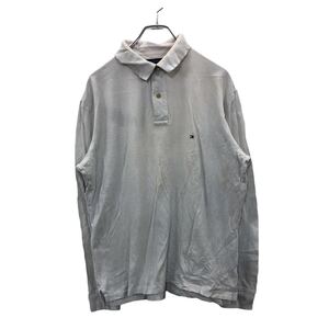 TOMMYHILFIGER 長袖ポロシャツ Lサイズ トミーヒルフィガー ホワイト 古着卸 アメリカ仕入 t2208-3642