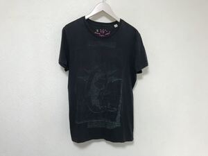 本物ディーゼルDIESELコットンプリントサメ半袖Tシャツアメカジサーフビジネスメンズ黒ブラックグレーM