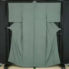 未使用　浅緑　正絹鮫小紋　セミフォーマル　カジュアル　160cm　l441