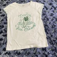 Tsujiri 抹茶アイスクリーム Tシャツ 130白