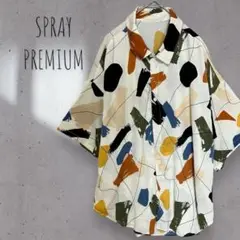 【SPRAY PREMIUM】総柄 ボタンダウン 半袖シャツ マルチカラー