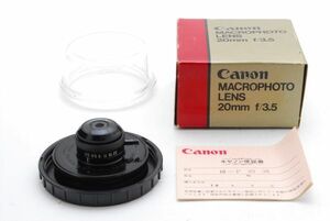 [AB- Exc in Box] Canon 20mm f/3.5 Macro Photo Lens w/Adapter FD From JAPAN 8818