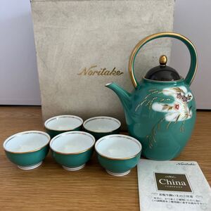 ★未使用★Noritake ノリタケ★酒器揃え 急須 お猪口★５個セット★Y2613/1523 003★はなりんす 乃りたけ 陶器★1,000円〜