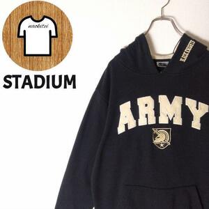 【STADIUM 刺繍フーディー XL 刺繍デザイン 海外古着 A492