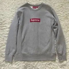 Supreme Box Logo Crewneck gray red