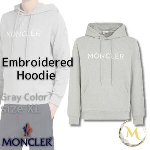 定価10万円！！☆新品未使用タグ付き・本物保証☆MONCLER ドローストリング パーカー XLサイズ グレー色 メンズ人気モデル