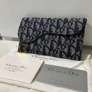 【未使用品・美品】 Christian Dior クリスチャンディオール 長財布 サドル トロッター 付属品付き シリアルあり