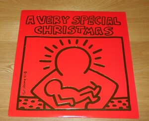 ■キース・ヘリング/赤ジャケLP【A VERY SPECIAL CHRISTMAS】U.S.A.盤/クリスマス・エイド/U2/マドンナ/スティング/ボン・ジョヴィ♪