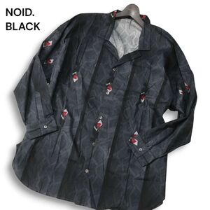 21SS★ NOID. BLACK ノーアイディー 通年 グラフィック プリント総柄★ 長袖 ビッグシルエット シャツ Sz.ONE　メンズ　I4T04211_C#C