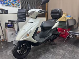 アドレスV125S LEDヘッドライト GIVIリアボックス 16340km ブレーキパット フロントステム新品 横浜市 