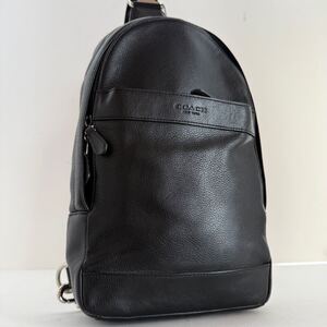 1円〜《 極美品 》 コーチ COACH ボディバッグ ワンショルダーバッグ クロスボディ レザー ブラック メンズ レディース