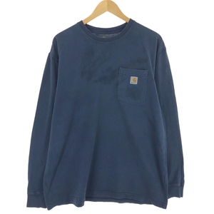 古着 カーハート Carhartt ORIGINAL FIT 無地ポケットロングTシャツ ロンT メンズL /eaa429821