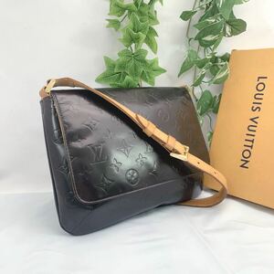 t457 1円 LOUIS VUITTON ルイヴィトン ヴェルニ ハンドバッグ トンプソン ショルダーバッグ シリアルナンバー CA1020 ブラック