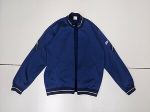 2．NIKE 80s 90s 日本製 ロゴ スウォッシュ ヴィンテージ トラック ジャケット ジャージ オールド ナイキ メンズL 紺系 x906