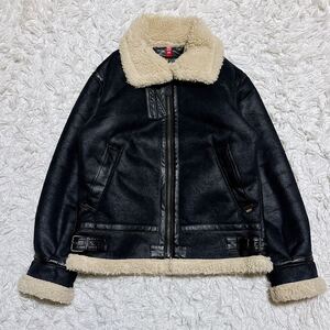 ALPHA INDUSTRIES アルファインダストリーズ B-3 ムートンジャケット フライトジャケット ボア 黒 ブラック S 