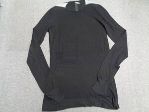 希少! 初期 RICK OWENS 肩がバイカラーになったロングスリーブボーダーニット SIZE M 黒/チャコール