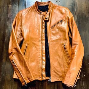 美品 正規品 GOSTAR DE FUGA LEATHERS （馬革）ホースハイド レザー シングル ライダース ジャケット 44 S-M相当