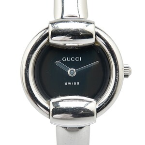 グッチ 腕時計 1400L クオーツ ブラック文字盤 ステンレススチール レディース GUCCI 【中古】