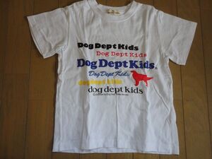 美品★Dog Dept Kids★ドッグデプト白ロゴ半袖Tシャツ★110男女