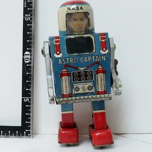 DAIYA【NASA ASTRO CAPTAIN ナサ アストロ キャプテン ゼンマイ動作確認済 】当時物ブリキ玩具TIN TOY■ダイヤ 寺井商店【箱無】0961