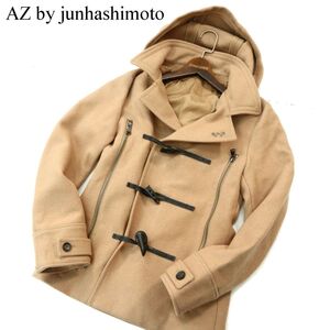 AZ by junhashimoto エーゼイ バイ ジュンハシモト メルトン ウール★ フード着脱可 ジップ ダッフル コート Sz.S　メンズ　A3T14151_B#N