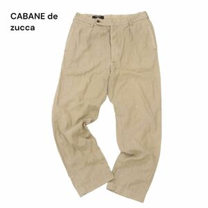 CABANE de zucca カバンド ズッカ 春夏 麻 リネン混★ サルエル テーパード スラックス パンツ Sz.S　メンズ 日本製　C4B03150_7#P