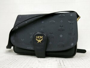 ◆超美品◆MCM エムシーエム◆ヴィセトス柄◆PVC カーフ レザー 本革◆ショルダー バッグ◆ブラック ゴールド金具◆斜め掛け◆A6611