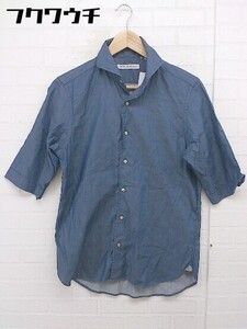 ◇ ◎ green label relaxing グリーンレーベル UNITED ARROWS 五分袖 シャツ サイズM ブルー系 メンズ