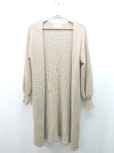 ◇ B:MING by BEAMS ロング丈 フォックス毛混合生地 モコモコ 長袖 カーディガン サイズONE ベージュ レディース E