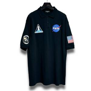 美品 21AW Balenciaga × NASA Space Badge Embroidered Unifit Polo Shirt バレンシアガ × ナサ オーバーサイズフィット ワッペン M