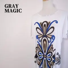 GRAY MAGIC グレイマジック　花柄ジャージーストレッチボックスワンピース