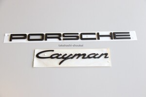 ◎’PORSCHE Cayman’ 981 ケイマン リアトランク マットブラック(艶消し黒)エンブレム その他 ケイマン 718 982 987 986 他