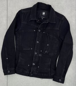 G-STAR RAW ジースター ロゥ 「SCUTAR POP SLIM JACKET/スクーター ポップ スリム ジャケット」 ストレッチ ブラック デニム Gジャン XS 黒