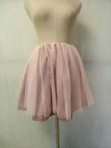 極美品◆マーキュリーデュオ ピンクレーススカート サイズF　着丈40　身幅30+（ゴム）◆8-5