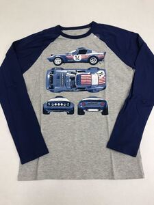 ■ＧＡＰ■新品■160■ギャップ■グレー・ネイビー■Ｔシャツ■ロンT■かっこいいデザイン■車■レーシングカー■スポーツカー■21■2-1