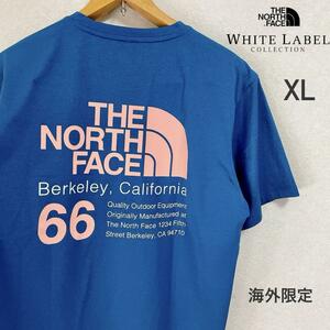 【海外限定】ノースフェイス カルフォルニア ロゴ Tシャツ 半袖 XL ブルー THE NORTH FACE 半袖Tシャツ 青 サーファー 抗菌加工 速乾