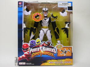 TB■バンダイ POWER RANGERS DINOTHUNDER MEGA BATTLIZED TALKING WHITE POWER RANGER 12インチ フィギュア アバレキラー