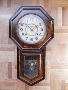 EPOCH　八角時計　今津時計製作所　名古屋　昭和12年　1937年代　ゼンマイ式　掛時計　作動品