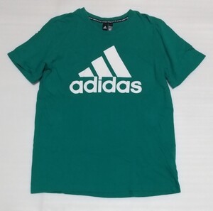 ☆adidas.com サイズL(ジャパン2XO) 半袖Tシャツ青緑色ビリジアン スポーツ ウェアCOTTONティー フアッションTEEパフォーマンス アディダス