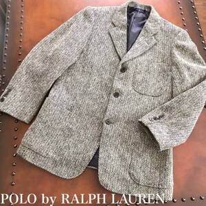  ★ POLO ｂｙ RALPH LAUREN ポロ ラルフローレン ヘリンボーン ツイード ジャケット サイズ C90 -W78-T165 A4 ブラック ★