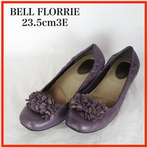 MK7737*BELL FLORRIE*ベルフローリー*レディースバレエシューズ*天然の革使用*23.5cm3E*紫系