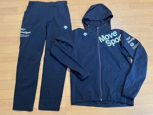 超美品 デサント DESCENTE MOVE SPORT サイズＬ クロスジャケット エアリートランスファーフルジップパーカ&パンツ DMMPJF14 DMMPJG14