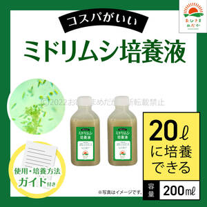 コスパ最強【ミドリムシ培養液　200ml　20L培養分】メダカ めだか 金魚 ミジンコ　ゾウリムシ　クロレラ　 針子　PSB ミドリムシ培養に