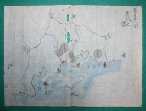 地図 （絵図）福井県 若狭國 青葉山 多太岳 古地図 彩色 山岳信仰 講 幕末 明治 観光 歴史資料 (レターパックライト発送）